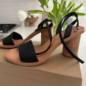 Dolce Vita Ankle Wrap Cork Heel Heels - 7